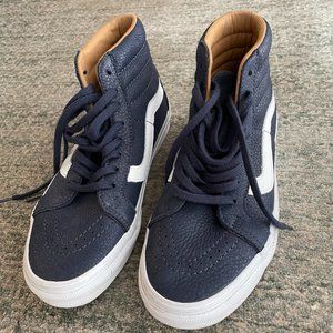 Navy Blue Hightop Vans Size W 6.5